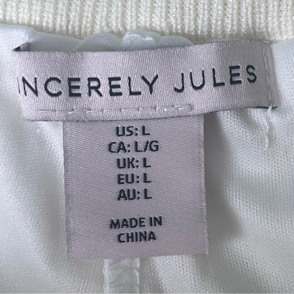 Sincerely Jules White Knit Pleated Tennis Skort Skirt Womens Large Varsity NWT - Picture 6 of 11